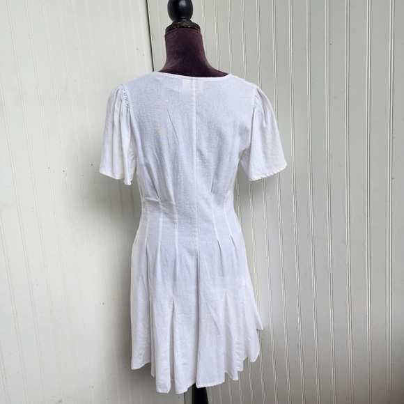Universal Thread Women's Linen Blend White Summer Dress Button Front Size S - Picture 13 of 15